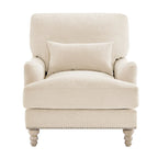 Sillón tapizado con cojín lumbar, estructura de madera maciza