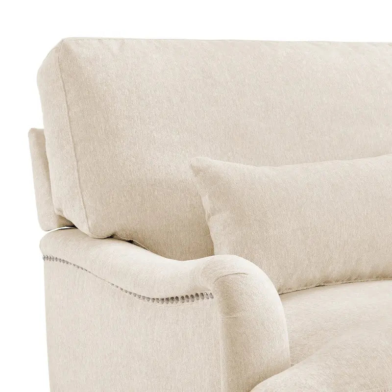 Sillón tapizado con cojín lumbar, estructura de madera maciza