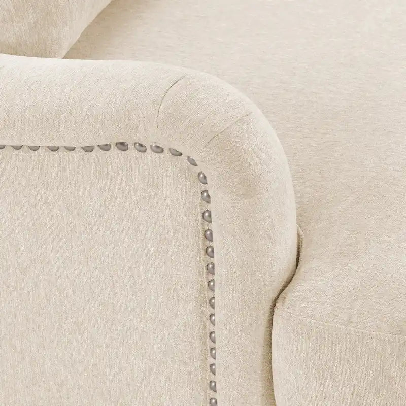 Sillón tapizado con cojín lumbar, estructura de madera maciza