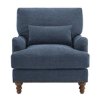 Sillón tapizado con cojín lumbar, estructura de madera maciza