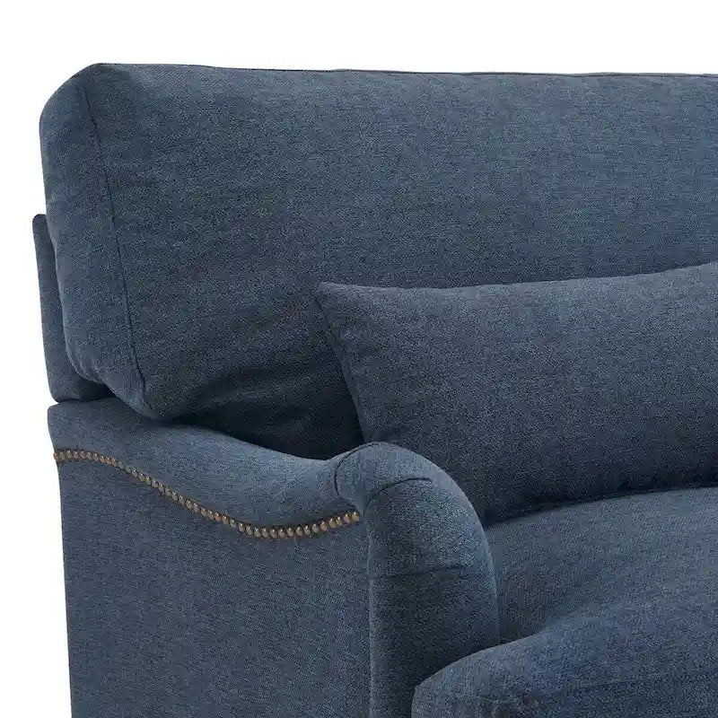 Sillón tapizado con cojín lumbar, estructura de madera maciza