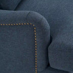 Sillón tapizado con cojín lumbar, estructura de madera maciza