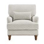 Sillón tapizado con cojín lumbar, estructura de madera maciza