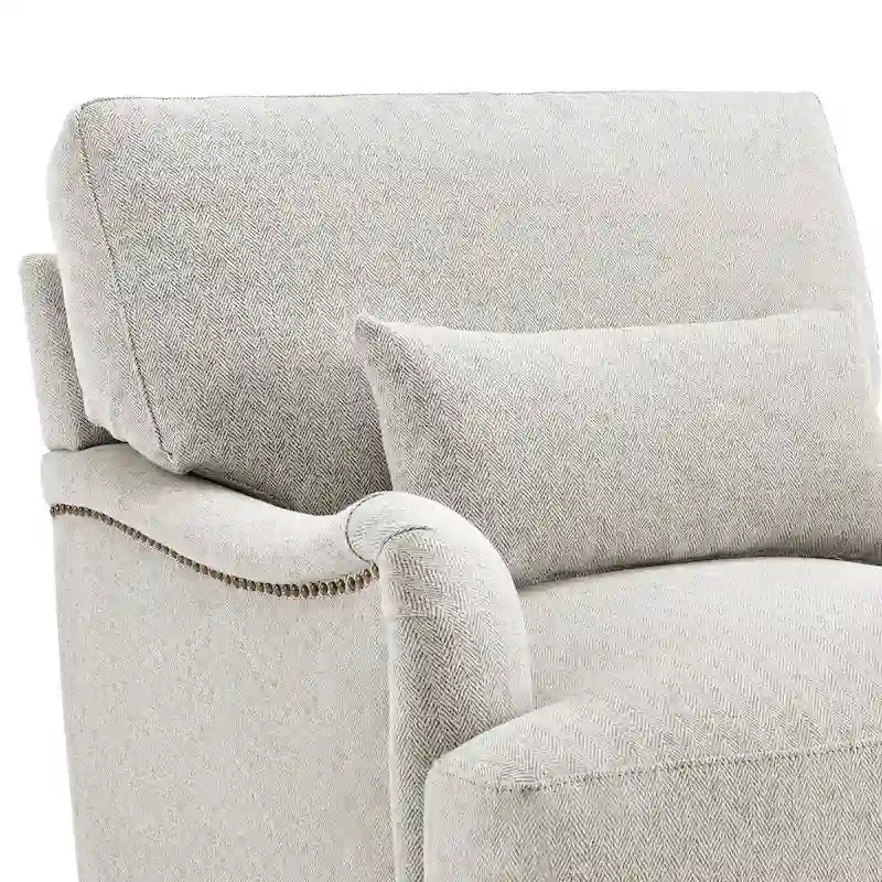 Sillón tapizado con cojín lumbar, estructura de madera maciza