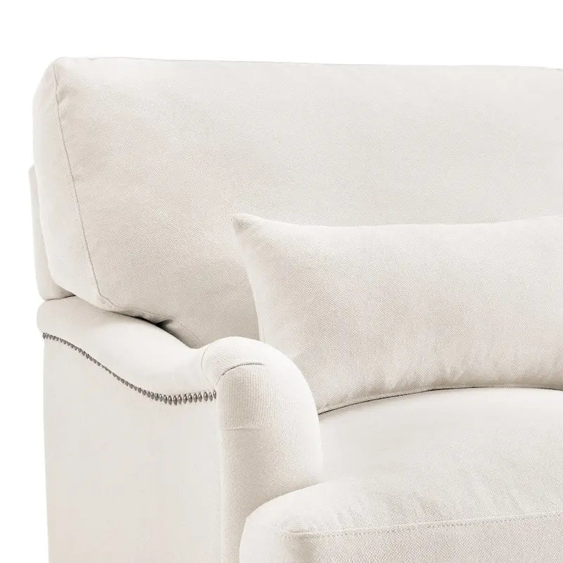 Sillón tapizado con cojín lumbar, estructura de madera maciza