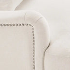Sillón tapizado con cojín lumbar, estructura de madera maciza