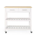 Carro de cocina moderno con 2 cajones, 2 estantes y ruedas con freno