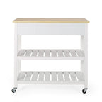 Carro de cocina moderno con 2 cajones, 2 estantes y ruedas con freno