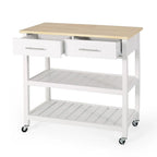 Carro de cocina moderno con 2 cajones, 2 estantes y ruedas con freno