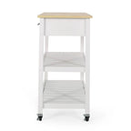 Carro de cocina moderno con 2 cajones, 2 estantes y ruedas con freno
