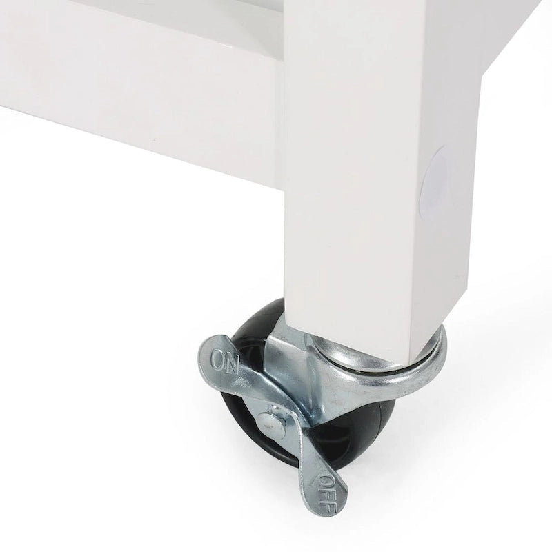 Carro de cocina moderno con 2 cajones, 2 estantes y ruedas con freno