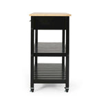 Carro de cocina moderno con 2 cajones, 2 estantes y ruedas con freno