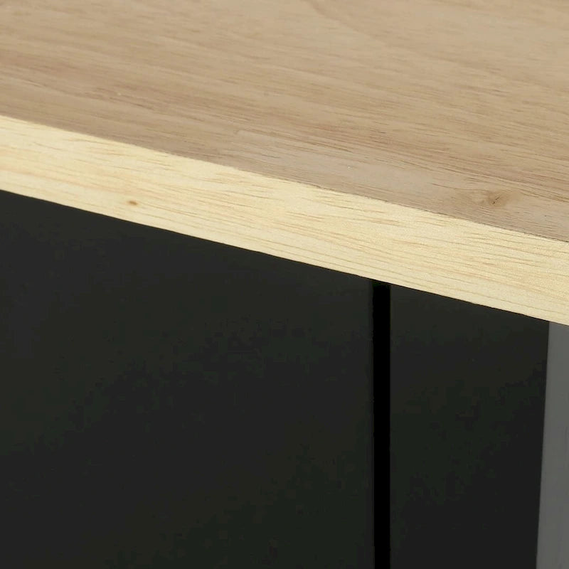 Carro de cocina moderno con 2 cajones, 2 estantes y ruedas con freno