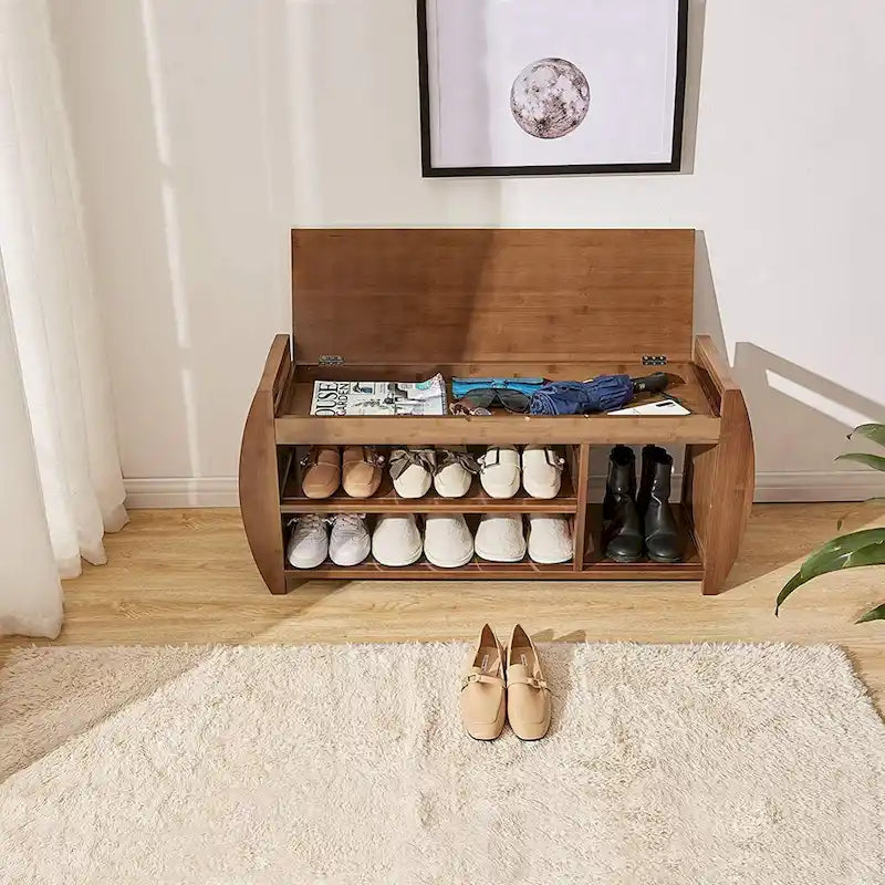 Zapatero sencillo de varios niveles, Banco para cambiarse los zapatos, Combinación de mueble zapatero, Banco de almacenamiento multifuncional