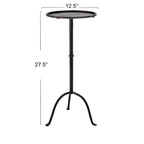 Mesa auxiliar redonda de metal para bebidas