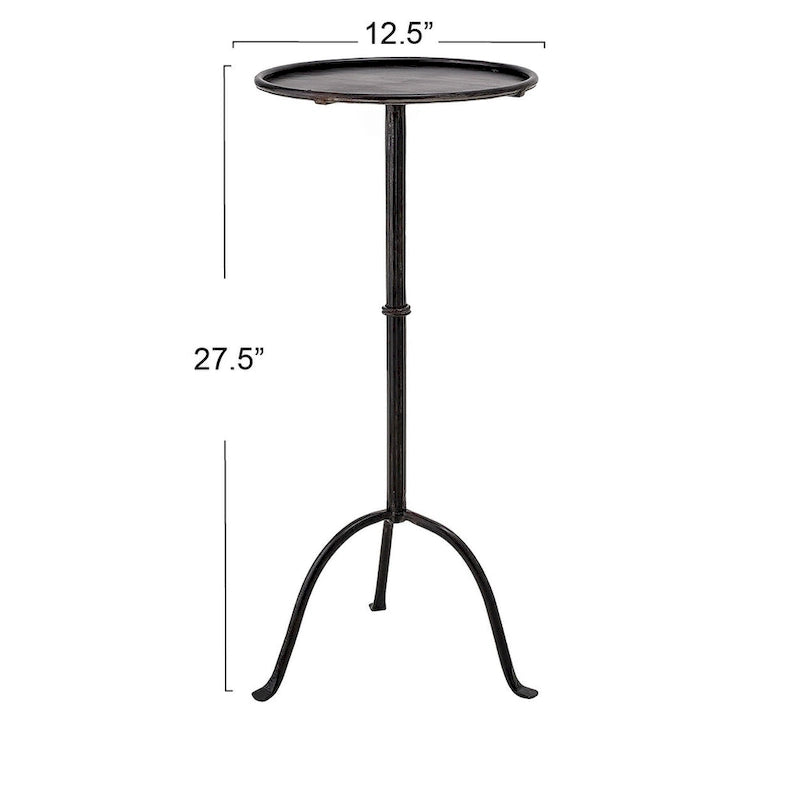 Mesa auxiliar redonda de metal para bebidas