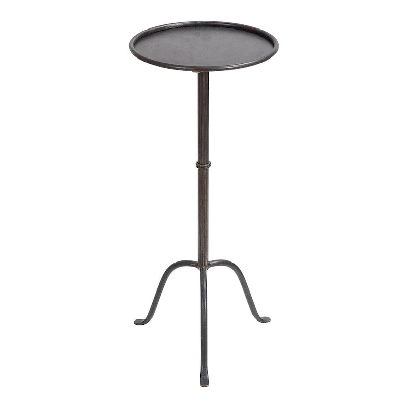 Mesa auxiliar redonda de metal para bebidas