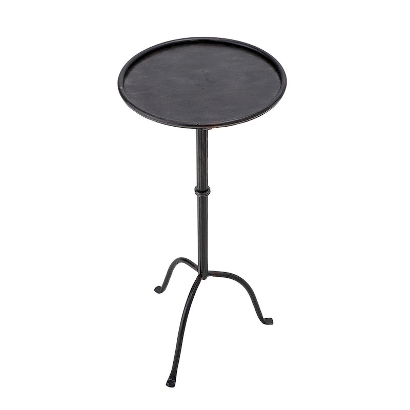 Mesa auxiliar redonda de metal para bebidas