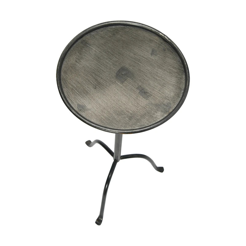 Mesa auxiliar redonda de metal para bebidas