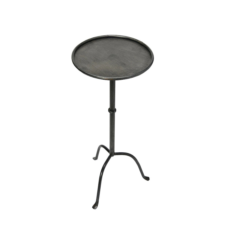 Mesa auxiliar redonda de metal para bebidas