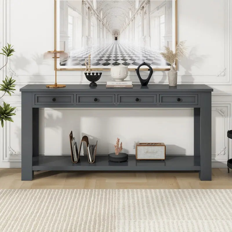 Mesa consola/Mesa de sofá con cajones de almacenamiento y estante inferior para entrada/pasillo