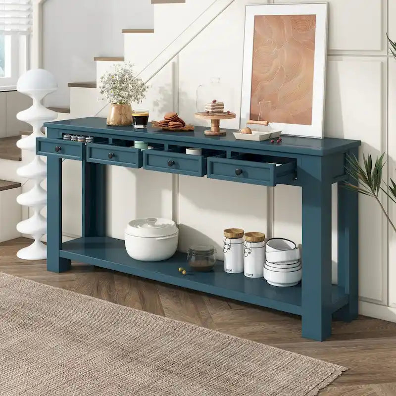 Mesa consola/Mesa de sofá con cajones de almacenamiento y estante inferior para entrada/pasillo