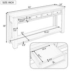 Mesa consola/Mesa de sofá con cajones de almacenamiento y estante inferior para entrada/pasillo