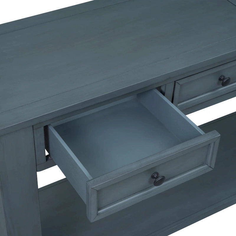 Mesa consola/Mesa de sofá con cajones de almacenamiento y estante inferior para entrada/pasillo