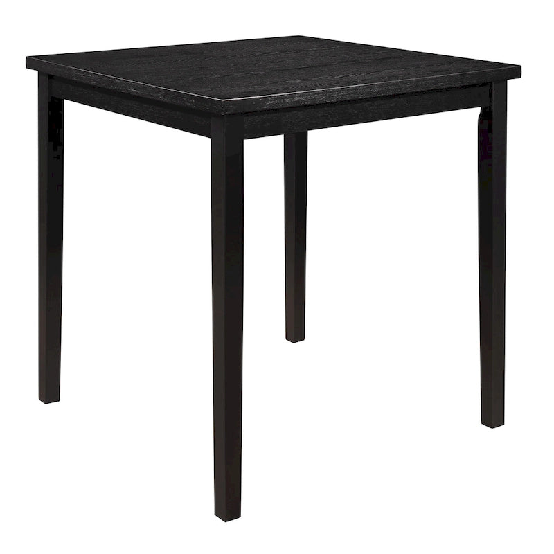 Mesa de altura de mostrador de 36 pulgadas, tablero cuadrado para 4 personas, madera maciza negra