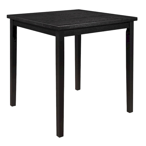Mesa de altura de mostrador de 36 pulgadas, tablero cuadrado para 4 personas, madera maciza negra