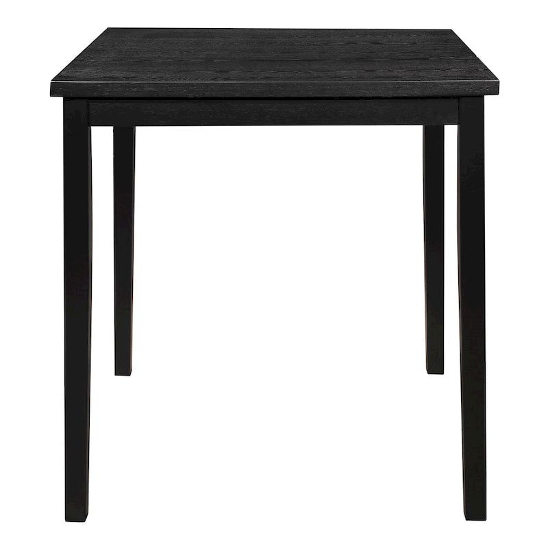 Mesa de altura de mostrador de 36 pulgadas, tablero cuadrado para 4 personas, madera maciza negra