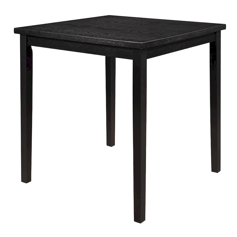 Mesa de altura de mostrador de 36 pulgadas, tablero cuadrado para 4 personas, madera maciza negra