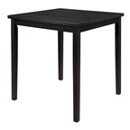 Mesa de altura de mostrador de 36 pulgadas, tablero cuadrado para 4 personas, madera maciza negra