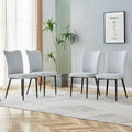 Juego de 4 sillas de comedor, de cuero sintético con estructura metálica