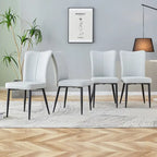 Juego de 4 sillas de comedor, de cuero sintético con estructura metálica
