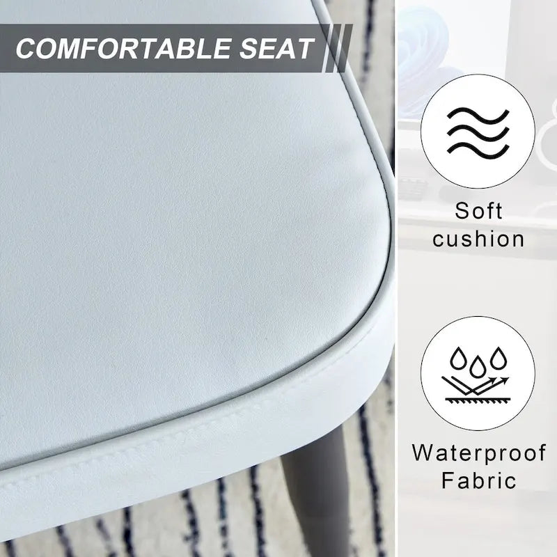 Juego de 4 sillas de comedor, de cuero sintético con estructura metálica
