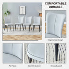Juego de 4 sillas de comedor, de cuero sintético con estructura metálica