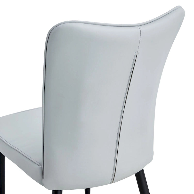 Juego de 4 sillas de comedor, de cuero sintético con estructura metálica