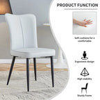 Juego de 4 sillas de comedor, de cuero sintético con estructura metálica