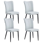 Juego de 4 sillas de comedor, de cuero sintético con estructura metálica