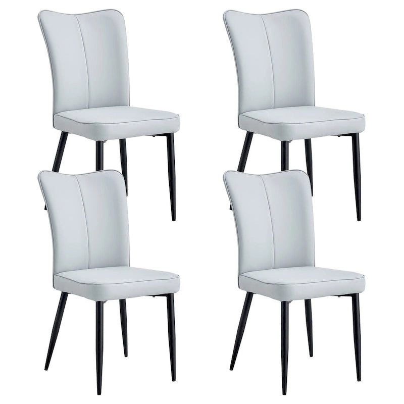 Juego de 4 sillas de comedor, de cuero sintético con estructura metálica