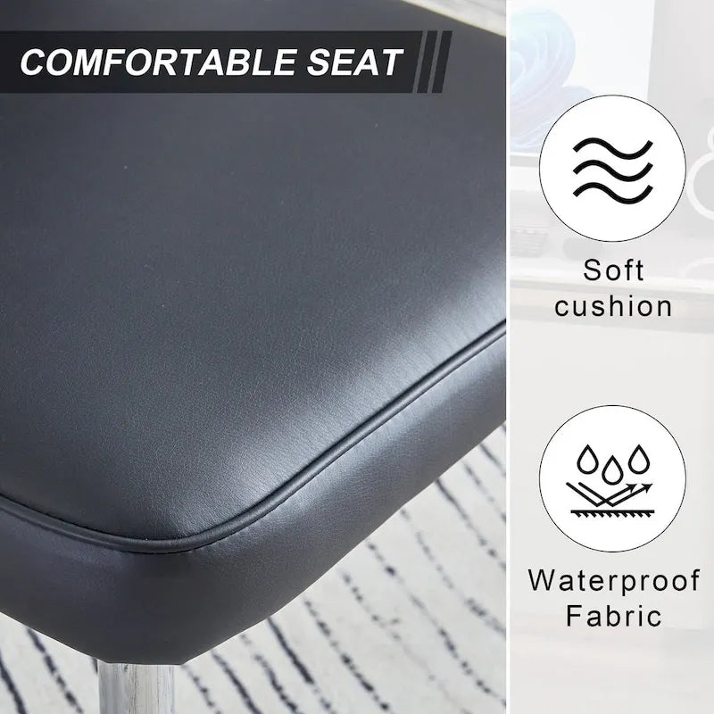 Juego de 4 sillas de comedor, de cuero sintético con estructura metálica