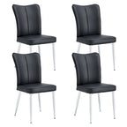 Juego de 4 sillas de comedor, de cuero sintético con estructura metálica