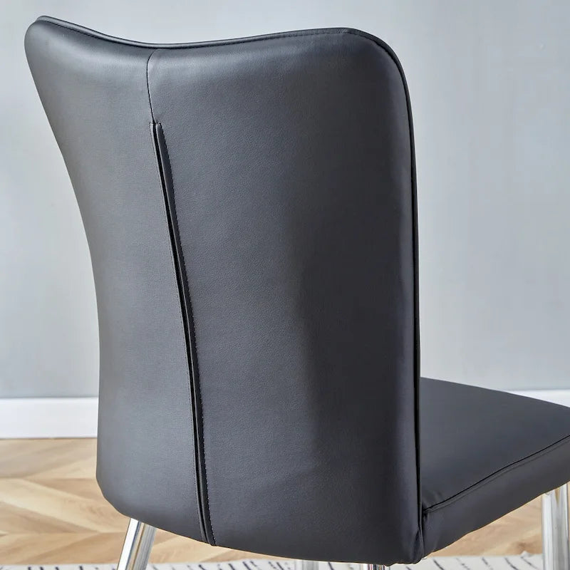 Juego de 4 sillas de comedor, de cuero sintético con estructura metálica
