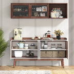 Aparador de cocina de 55 pulgadas, mesa de buffet, barra de café con almacenamiento y puertas para comedor, sala de estar, entrada