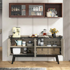 Aparador de cocina de 55 pulgadas, mesa de buffet, barra de café con almacenamiento y puertas para comedor, sala de estar, entrada