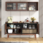 Aparador de cocina de 55 pulgadas, mesa de buffet, barra de café con almacenamiento y puertas para comedor, sala de estar, entrada