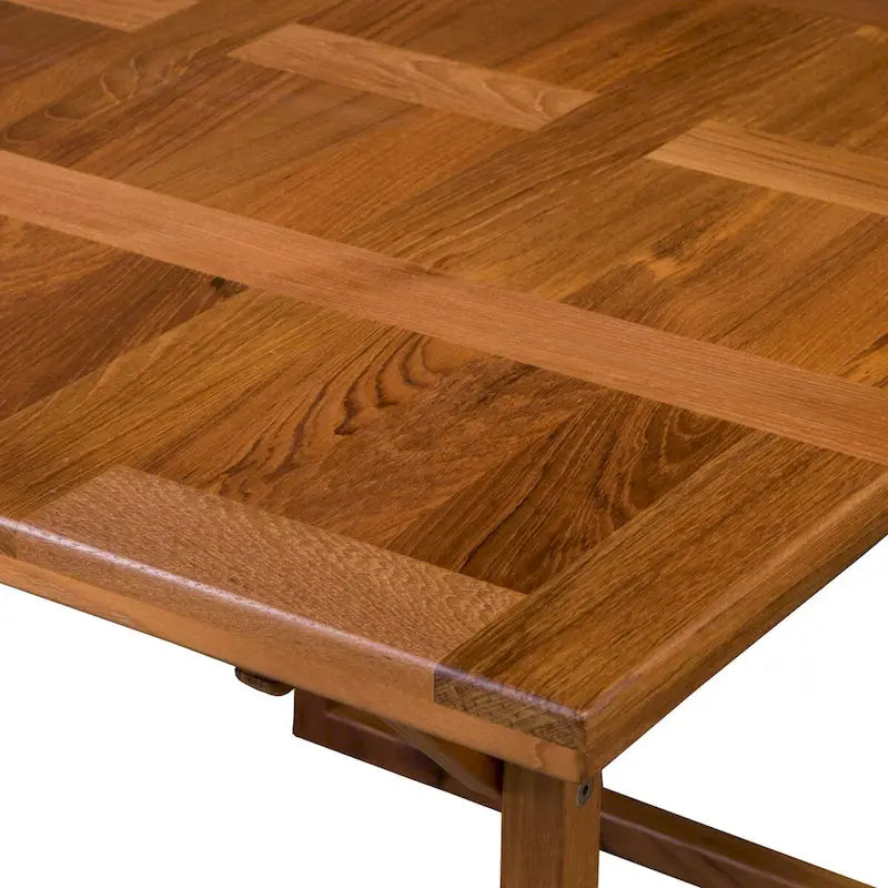 Mesa de teca con rompecabezas
