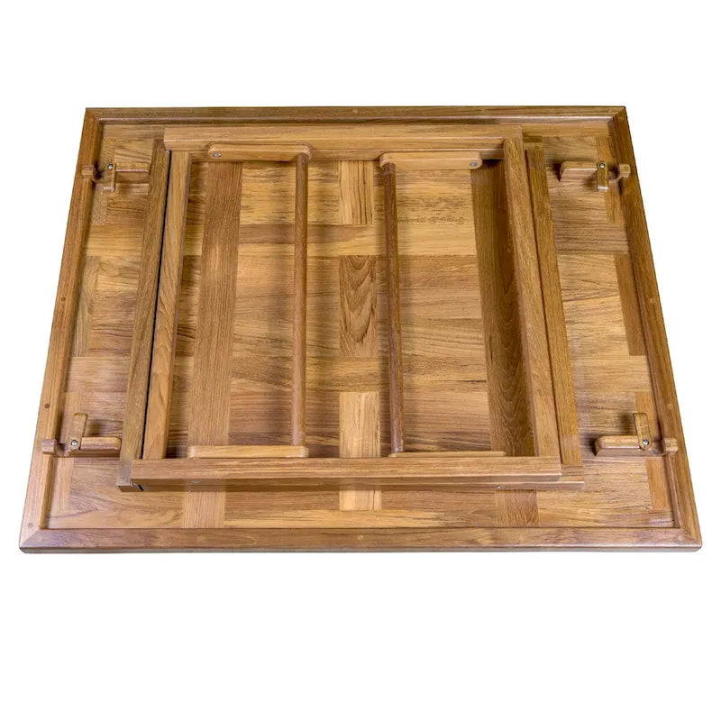 Mesa de teca con rompecabezas