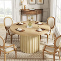 Mesa de comedor redonda de 43.3 pulgadas, asientos para hasta 6 personas